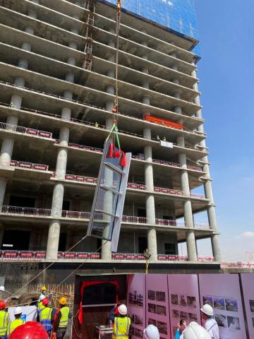 بإرتفاع 80 مترا .. الإنتهاء من الهيكل الخرسانى لأول برج بالعاصمة الإدارية