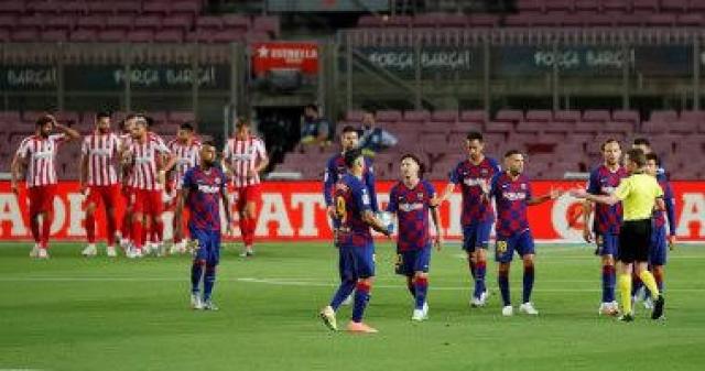 برشلونة يتعادل مع أتلتيكو مدريد 1-1 فى شوط المباراة الأول