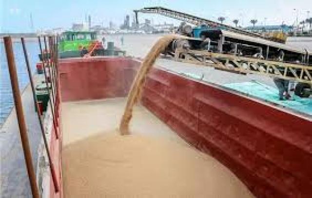 وزارة النقل تواصل نقل القمح من ميناء دمياط لصوامع امبابة عبر نهر النيل