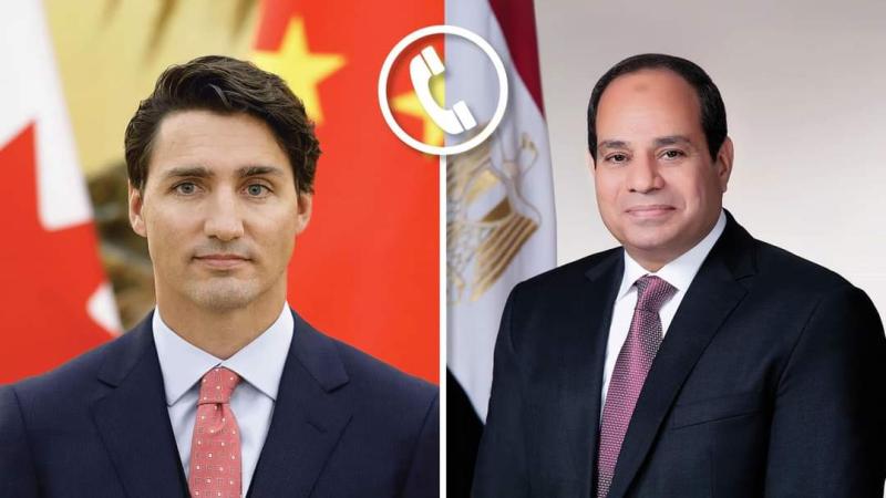 السيسي يؤكد لرئيس الوزراء الكندي خطورة التصعيد في المنطقة