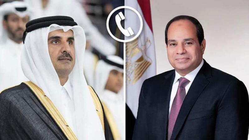 السيسي وأمير دولة قطر يتبادلان التهنئة بحلول شهر رمضان