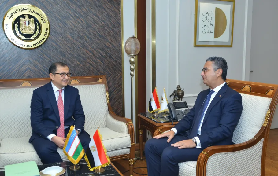 وزير التموين وسفير أوزبكستان بتاقشان تعزيز التعاون في مجال التجارة الداخلية